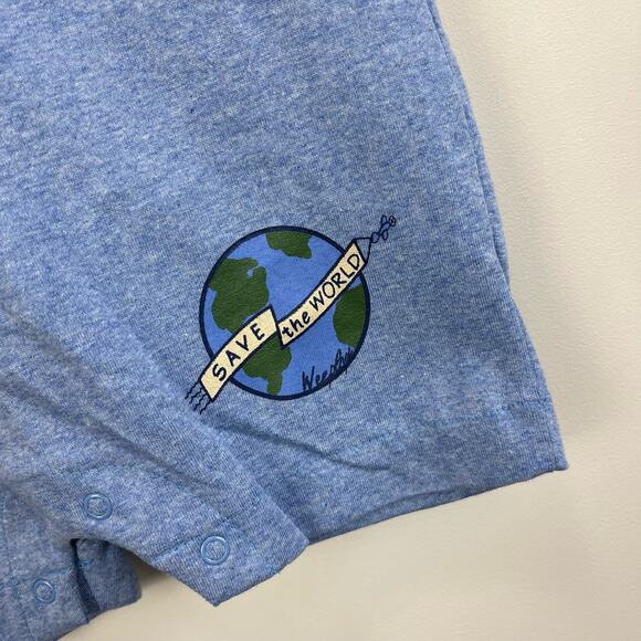 Vintage Weeplay Kids Save the World Shortall Romper 6-9 Months - Picture 3 of 7